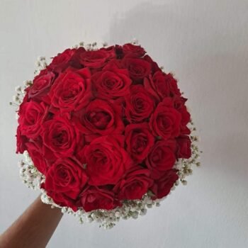 Classic Red Rose Bridal Bouquet