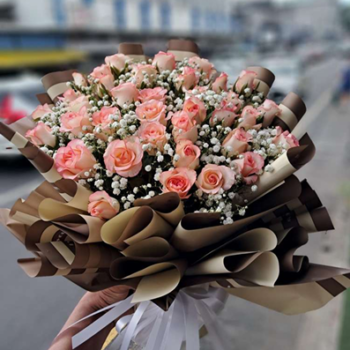 Premium Peach Rose Bouquet