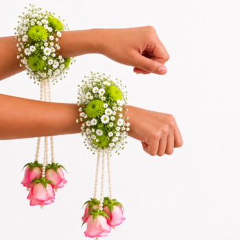 Pearl Floral Wrist Corsage Set